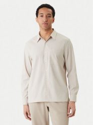 Calvin Klein Koszula LV04LF108G Beżowy Classic Fit. Brązowe koszule CALVIN KLEIN, m, bez wzorów, z syntetyku, bez kołnierzyka, bez ramiączek. Za 449.99 zł.