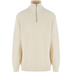 Pulower Urban Classics Rib Basic Troyer. Białe swetry nierozpinane Urban Classics, m, bez wzorów, bez kołnierzyka, bez ramiączek. Za 259.50 zł.