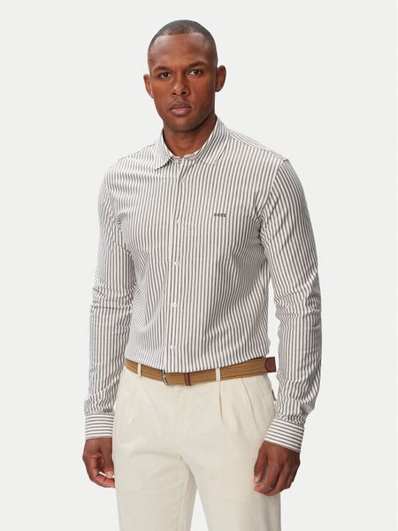 BOSS Koszula Mysoft_2_M 50519748 Zielony jasny Slim Fit. Zielone koszule Boss, m, bez wzorów, z bawełny, bez kołnierzyka, bez ramiączek. Za 499.99 zł.
