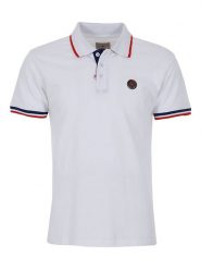Peak Mountain Koszulka polo "Cody" w kolorze białym rozmiar: M. Białe koszulki polo Peak Mountain, m, z aplikacjami, z bawełny, bez kołnierzyka, bez ramiączek. Za 114.17 zł.