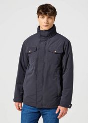 WRANGLER MĘSKA KURTKA ZIMOWA WINTER JACKET BLACK 112357266 W45B011936. Czarne kurtki Wrangler, na zimę, l, bez wzorów, bez kaptura. Za 419.99 zł.