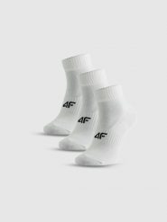 4F Skarpetki długie (3-pack) męskie - białe 43-46. Białe skarpety 4F, bez wzorów, z bawełny. Za 54.99 zł.
