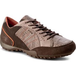 Półbuty GEOX - U Snake A U7207A 0BT22 C6027 CIemny Brązowy. Brązowe eleganckie półbuty Geox, bez wzorów, z materiału, bez obcasa, bez zapięcia. W wyprzedaży za 259.00 zł.
