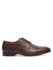 Sergio Bardi Półbuty MASERU-01 MI08 Brązowy. Brązowe eleganckie półbuty Sergio Bardi, bez wzorów, ze skóry, bez obcasa, bez zapięcia. Za 259.99 zł.