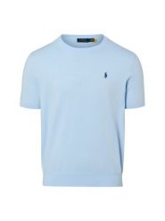 Polo Ralph Lauren Męska koszula z dzianiny Mężczyźni Bawełna (100%) niebieski jednolity, M. Niebieskie koszule Polo Ralph Lauren, m, bez wzorów, z bawełny, bez kołnierzyka, bez ramiączek. Za 769.95 zł.