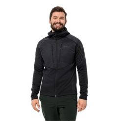 Kurtka odblaskowa Jack Wolfskin Alpgrat Pro Ins. Czarne kurtki Jack Wolfskin, bez wzorów, bez kaptura. W wyprzedaży za 577.50 zł.
