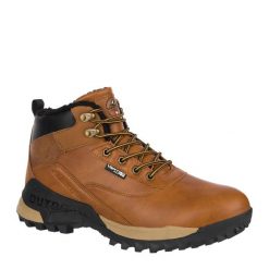 Buty męskie trekkingowe wysokie Vertigo Alpes Cotun Camel ocieplane. Brązowe buty trekkingowe Aulp, bez wzorów, bez zapięcia. Za 359.99 zł.