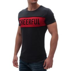Męski t-shirt CHEERFUL BLACK. Czarne t-shirty Męski t-shirt CHEERFUL BLACK, l, bez wzorów, bez kołnierzyka, bez ramiączek. W wyprzedaży za 29.00 zł.