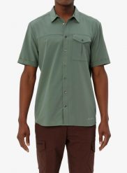 Koszula turystyczna męska Vaude Rosemoor Shirt II. Zielone koszule Vaude, l, bez wzorów, z materiału, bez kołnierzyka, bez ramiączek. Za 235.39 zł.