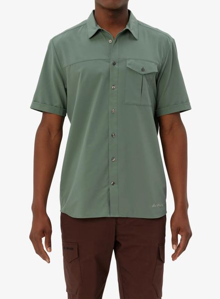 Koszula turystyczna męska Vaude Rosemoor Shirt II. Zielone koszule Vaude, l, bez wzorów, z poliesteru, bez kołnierzyka, bez ramiączek. Za 235.39 zł.