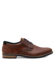 Rieker Półbuty 13511-24 Brązowy. Brązowe eleganckie półbuty Rieker, bez wzorów, ze skóry, bez obcasa, bez zapięcia. Za 349.99 zł.