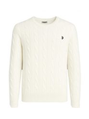 U.S. Polo Assn. Sweter w kolorze białym rozmiar: S. Białe swetry nierozpinane U.S. Polo Assn., s, bez wzorów, z bawełny, bez kołnierzyka, bez ramiączek. Za 161.73 zł.