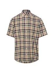 Nils Sundström koszula z krótkim rękawem z lnu Mężczyźni Modern Fit Bawełna brązowy, XXL. Brązowe koszule Nils Sundström, m, bez wzorów, z bawełny, bez kołnierzyka, bez ramiączek. Za 159.95 zł.