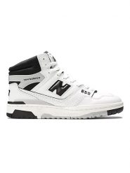 New Balance Skórzane sneakersy "650" w kolorze biało-czarnym rozmiar: 45,5. Białe buty sportowe casual New Balance, bez wzorów, z materiału, bez zapięcia. Za 461.21 zł.
