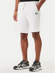 KARL LAGERFELD Szorty sportowe 705783 562917 Biały Regular Fit. Białe krótkie spodenki sportowe KARL LAGERFELD, l, bez wzorów, z bawełny. Za 369.99 zł.