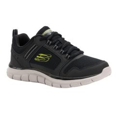 Buty męskie SKECHERS Track Knockhill. Czarne buty trekkingowe Skechers, bez wzorów, bez zapięcia, trekkingowe. Za 229.99 zł.