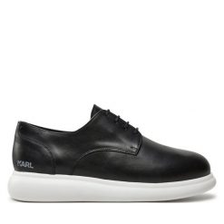 Półbuty KARL LAGERFELD. Czarne eleganckie półbuty KARL LAGERFELD, bez wzorów, bez obcasa, bez zapięcia. Za 589.99 zł.