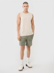 4F Spodenki casual męskie - oliwkowe XL. Brązowe krótkie spodenki sportowe 4F, l, bez wzorów, z bawełny. Za 129.99 zł.