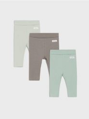 Prążkowane legginsy 3 pack - zielony. Zielone legginsy długie sportowe Sinsay, l, bez wzorów, prążkowane. Za 29.99 zł.