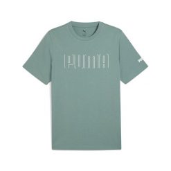 Koszulka graficzna Puma. Zielone t-shirty sportowe Puma, bez wzorów, bez ramiączek, na fitness i siłownię. Za 133.00 zł.