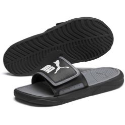 Klapki Puma Royalcat Comfort, Mężczyźni. Czarne klapki Puma, ze skóry ekologicznej. Za 290.00 zł.