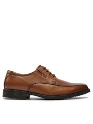 Clarks Półbuty Tilden Walk 261300957 Brązowy. Brązowe eleganckie półbuty Clarks, bez wzorów, ze skóry, bez obcasa, bez zapięcia. Za 399.99 zł.