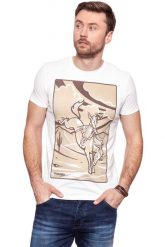 KOSZULKA WRANGLER WESTERN GRAPHIC TEE VINTAGE WHITE W7B94FK1Y 112131567. Białe t-shirty Wrangler, m, bez wzorów, bez kołnierzyka, bez ramiączek. W wyprzedaży za 39.99 zł.