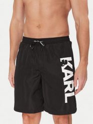 KARL LAGERFELD Szorty kąpielowe A1M46009 Czarny Regular Fit. Czarne kąpielówki KARL LAGERFELD, m, bez wzorów, z syntetyku. Za 289.99 zł.
