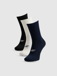 4F Skarpetki długie (3-pack) męskie - multikolor 39-42. Skarpety 4F, bez wzorów, z bawełny. Za 59.99 zł.