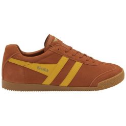 Sneakersy ze skóry Gola Harrier. Brązowe buty sportowe casual Gola, bez wzorów, z gumy, bez zapięcia. Za 509.99 zł.