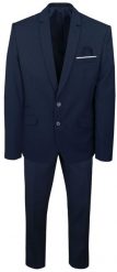 Męski, Taliowany Garnitur (Wesele, Studniówka) - Casino - Granat. Garnitury Casino, do pracy, l, bez wzorów, z poliesteru. Za 385.00 zł.