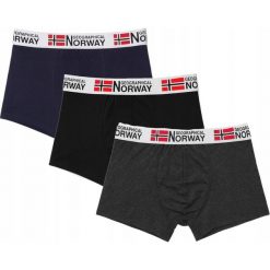 Bokserki dla mężczyzn Geographical Norway 3-pak. Czarne bokserki Geographical Norway, m, bez wzorów, z bawełny. W wyprzedaży za 59.99 zł.