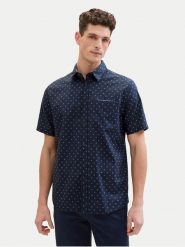 Tom Tailor Koszula 1040138 Granatowy Regular Fit. Niebieskie koszule Tom Tailor, m, bez wzorów, z bawełny, bez kołnierzyka, bez ramiączek. Za 309.99 zł.