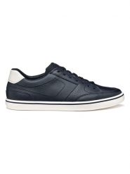 Geox Skórzane sneakersy w kolorze granatowym rozmiar: 44. Niebieskie buty sportowe casual Geox, bez wzorów, z materiału, bez zapięcia. Za 215.21 zł.