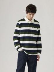 Levi's Koszulka polo w kolorze biało-granatowo-ciemnozielonym rozmiar: L. Białe koszulki polo Levi's®, l, bez wzorów, z bawełny, bez kołnierzyka, bez ramiączek. Za 126.95 zł.