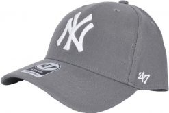 Czapka z daszkiem dla dorosłych New York Yankees MVP Cap. Szare czapki z daszkiem 47 Brand, bez wzorów, z materiału. Za 179.50 zł.