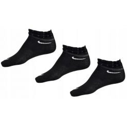 Skarpety stopki Nike 3 pary czarne. Czarne skarpety Nike, bez wzorów. Za 62.00 zł.