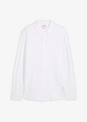 Koszula z długim rękawem, z bawełnianej piki z dużą zawartością stretchu, slim fit. Białe koszule bonprix, m, bez wzorów, z bawełny, bez kołnierzyka, bez ramiączek. Za 149.99 zł.