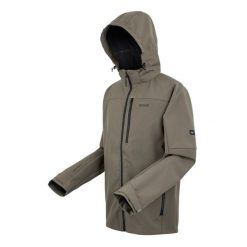Kurtka turystyczna softshell Regatta Arana. Niebieskie kurtki Regatta, m, bez wzorów, z materiału, z kapturem. Za 347.25 zł.