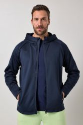 Męska Bluza dresowa FLEXNAMIC® fitness softshell kaptur bis do rozm. 7 XL. Niebieskie bluzy z kapturem JAY-PI, m, bez wzorów, z dresówki, z kapturem. Za 349.99 zł.