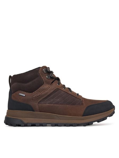 Clarks Trzewiki ATL TrekHi GTX GORE-TEX 26184482 Brązowy. Brązowe botki sznurowane Clarks, bez wzorów, z gore-texu, bez obcasa, bez zapięcia. Za 739.99 zł.