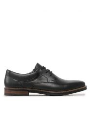 Rieker Półbuty 13510-00 Czarny. Czarne eleganckie półbuty Rieker, bez wzorów, ze skóry, bez obcasa, bez zapięcia. Za 399.99 zł.