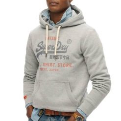 Bluza z kapturem Superdry Vl Heritage. Szare bluzy Superdry, m, bez wzorów, z kapturem. Za 340.30 zł.