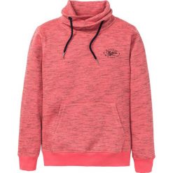 Bluza z szalowym kołnierzem bonprix jasnoczerwony melanż. Bluzy marki bonprix. Za 79.99 zł.