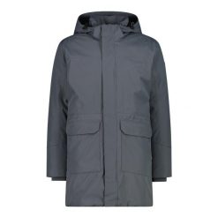 Kurtka parka z kapturem na zamek CMP. Szare kurtki CMP, bez wzorów, z kapturem. W wyprzedaży za 667.00 zł.