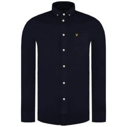 Koszula Lyle & Scott Oxford. Niebieskie koszule LYLE AND SCOTT, m, bez wzorów, z tkaniny, bez kołnierzyka, bez ramiączek. Za 278.00 zł.