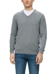 S.Oliver Sweter w kolorze szarym rozmiar: L. Szare swetry nierozpinane S.Oliver, l, bez wzorów, z bawełny, bez kołnierzyka, bez ramiączek. Za 77.95 zł.