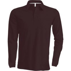 Koszulka polo z długim rękawem Kariban. Brązowe koszulki polo KARIBAN, m, bez wzorów, bez kołnierzyka, bez ramiączek. Za 151.50 zł.