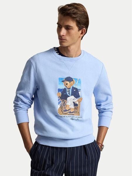 Polo Ralph Lauren Bluza 710B18538001 Niebieski jasny Regular Fit. Niebieskie bluzy Polo Ralph Lauren, l, bez wzorów, z syntetyku, bez kaptura. Za 1,199.00 zł.