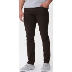 Brązowe Spodnie Rhinestone. Brązowe spodnie materiałowe Born2be, na jesień, m, bez wzorów, z dzianiny. Za 79.99 zł.